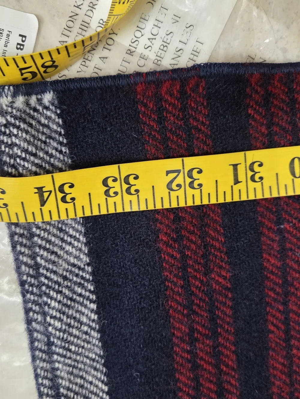 Fairbault Woolen Mills New Fariba Inifinity Scarf Navy Stripe New Wool Cozy
